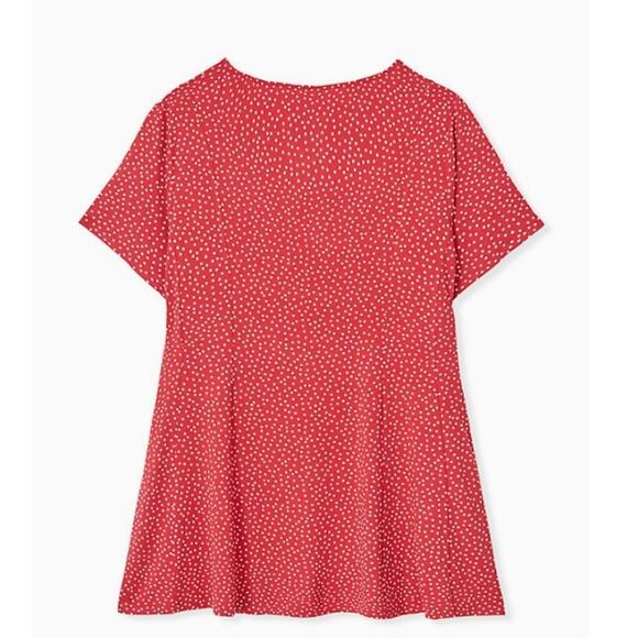 NEW Torrid Medium/Large Size 10 Womens Ditsy Dots Fit & Flare Top Polka Dot Red - Picture 3 of 6
